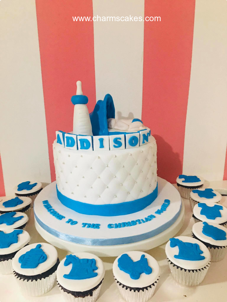 Addison Baptismal (for Boys) Custom Cake